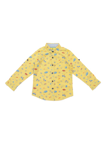 Yellow Car Print Full Shirt
