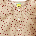 Brown Polka Dot Top With Frill Collar - Lil Lollipop