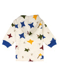 White Hooded Star Sweatshirt With Blue Lower