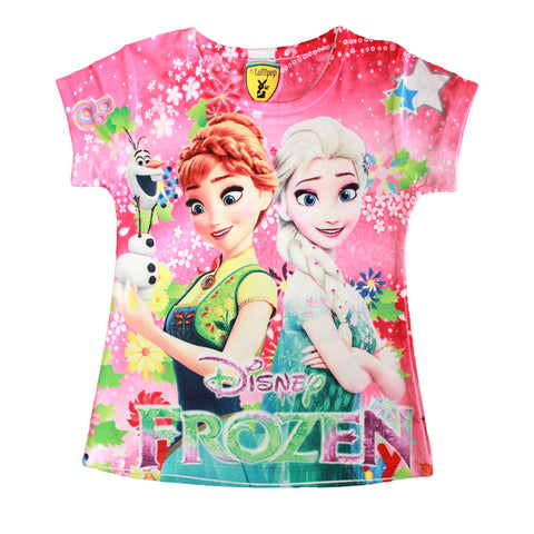 Girls Frozen Print Top - Lil Lollipop