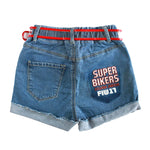 Medium Distressed Girls Shorts With Transparent Belt - Lil Lollipop