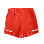 Distressed Girls Orange Shorts With Fashion Pocket - Lil Lollipop