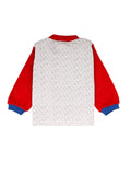 White Printed Sweatshirt With Red Lower