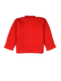 Red Party Wear Sweatshirt Front Open With Khaki Trouser