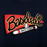 Baseball Print Navy Blue Tshirt - Lil Lollipop