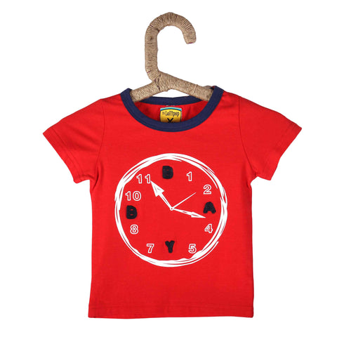 Clock Print Red Tshirt - Lil Lollipop