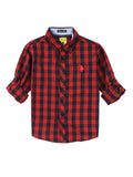 Red Black Check Full Sleeve Shirt