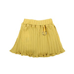Girls Mustard Short Pleated Skirt - Lil Lollipop