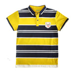 Blue Yellow Striped Collar Tshirt Half Sleeve - Lil Lollipop