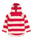 Pink Striped Hooded Sweater