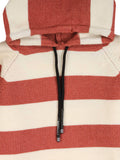 Brown Striped Hooded Sweater
