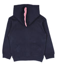 Navy Blue Front Open Hooded Sweatshirt With Lower