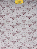 Grey Fox Print Round Neck Full Sleeve T-Shirt