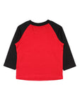 Black Red Round Neck Full Sleeve T-Shirt