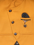 Mustard Waist Coat With Black Shirt & Trouser