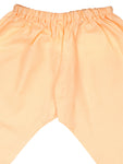 Peach Cotton Kurta Waist Coat Pajama Dhoti