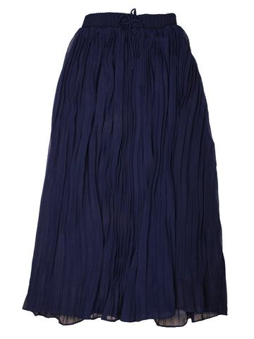 Navy Blue Skirt With Pleats