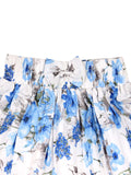 Blue Floral Mid Length Skirt