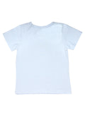 Light Blue Half Sleeve Car Print T-shirt