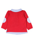 Red Collared Full Sleeve T-shirt