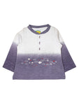 White Purple Fish Print Full Sleeve T-shirt