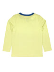 Yellow Round Neck Printed Full Sleeve T-shirt