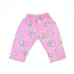 Girls Pink Night Suit With Leopard Print