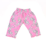 Girls Pink Night Suit With Leopard Print