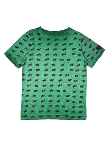 Green NY Print Half Sleeve T-Shirt