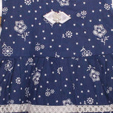 Girls Blue Printed Cotton Frock