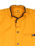 Orange Band Collared Full Sleeve Shirt