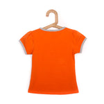 Girls Orange Top With Teddy Print