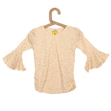 Girls Cream Top With Frill Sleeves