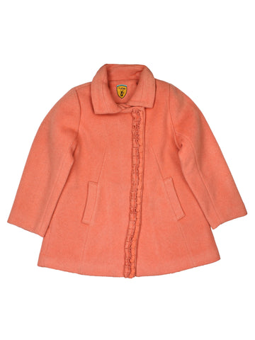 Orange Collared Medium Long Jacket