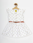 White Printed Cotton Frock