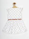 White Printed Cotton Frock