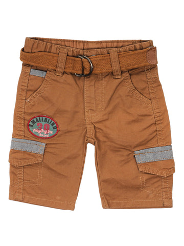Brown Cargo Cotton Shorts