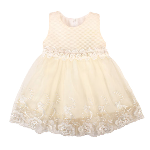 Cream Embroidered Frock