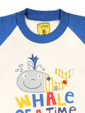 Blue White Whale Print Sweatshirt With Lower