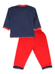 Navy Blue Red Motoring Sweatshirt With Lower