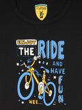 Black Bicycles Print T-Shirt