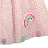 Pink Shimmery Skirt With Rainbow