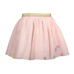 Pink Shimmery Skirt With Rainbow