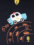 Navy Blue Car Print T-Shirt