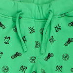 Green Bike Print Hosiery Track Bottom