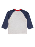 Blue Grey T-Shirt With Red Lower