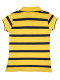 Yellow Striped Collared Top