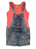 Pink Sleeveless Top With Dungaree Shorts