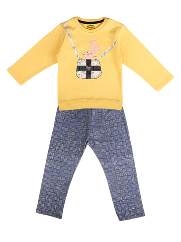 Yellow Track Suit With Blue Tracks