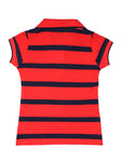 Red Striped Collared Top